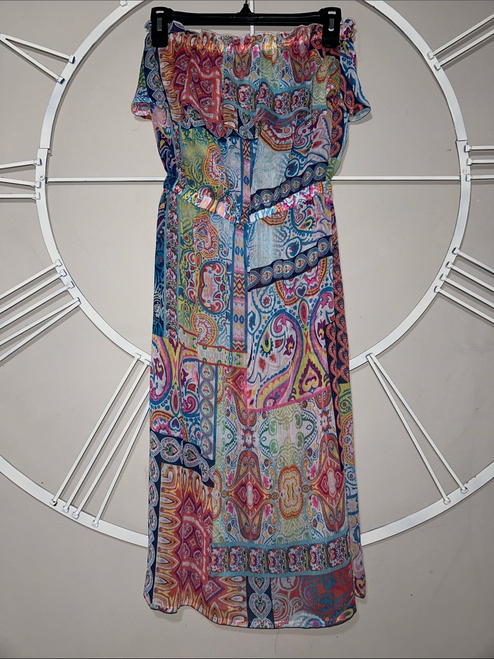 Into The Blue Ruffled Multicolor Strapless Swim Coverup Madi - Picture 5 of 9